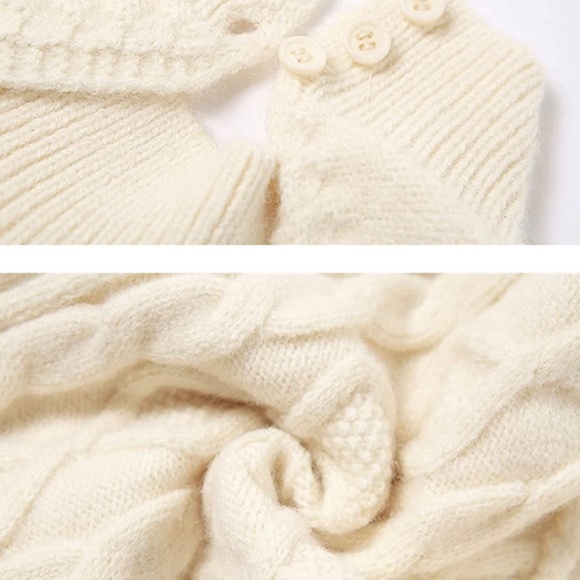 Turtle Neck Cable Knit Backless Dress - Picture 4 of 6